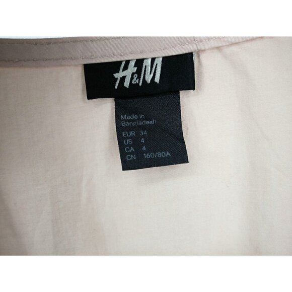 NEW H&M Utility V neck Ruched Baby Pink Mini Dress 4 - Picture 4 of 4